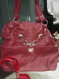 Chic Red Handbag Set. 2 handbags