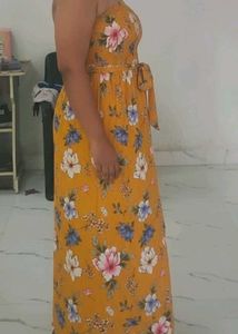 Mustered Floral Gown