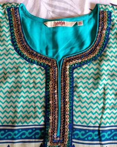 Designer Branded Zardozi Work Kurti With Lining