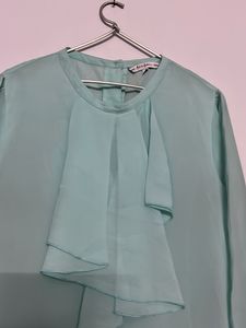 Mint Green Ruffle top
