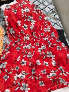 Red Floral Romper