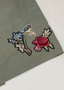 Embroidered Olive Green Jacket oversized