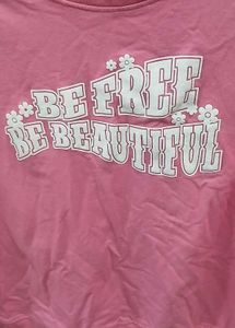 Women's Pink 'Be Free' Graphic T-Shirt