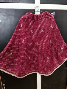 Maroon Embroidered Rajasthani Lehenga Set