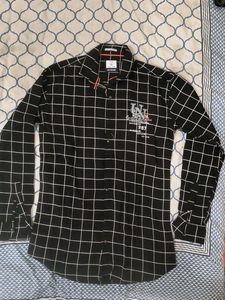 Men's Black Grid Print Shirt