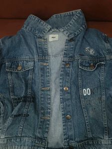 Denim Jacket with Graffiti