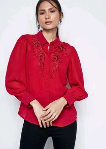 AND cherry embroidered shirt