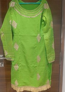 Green Embellished Kurta
