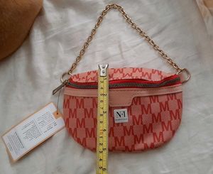 Monogram Waist Bag with Gold Chain