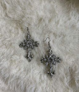 Black Cross Dangle Earrings