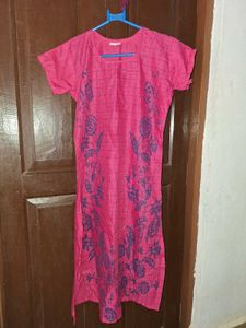Vibrant Pink Floral Kurta