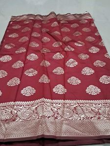 Elegant Maroon Banarasi Silk Saree