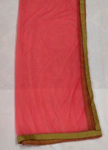 Pink Dupatta Stoal with Golden Border