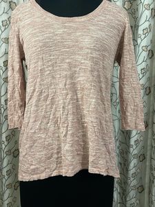 Light Pink Marled 3/4 Sleeve Top