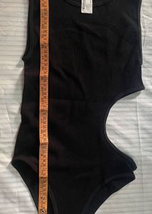Women's Black Cut-Out Bodysuit