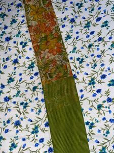 Green Kurta Set with Floral Pants