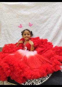 Red Ruffled Party Dress