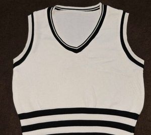 Sleeveless V-Neck Striped Sweater Vest