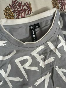 Graphic Print T-Shirt with Motorcycle Design