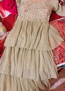 Sparkling Ethnic Gown with stylish Dup