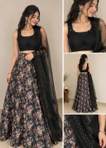 beautiful fancy lehnga with crop top and