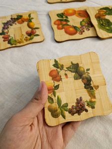 Fruit Design Bamboo Coasters