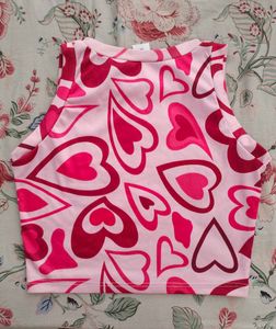 Heart Print Pink Tank Top 💗