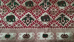 Elegant Green &amp; maroon banarasi Sari with blouse