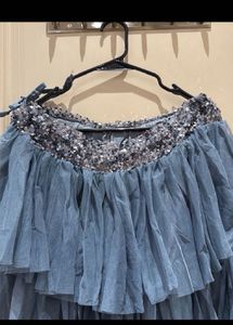 Grey Tiered Tulle skirt