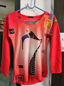Graphic Print Long Sleeve Top