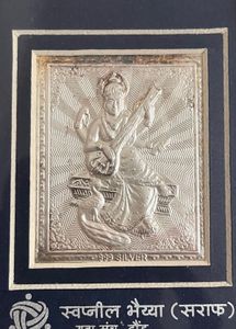 999 Silver Goddess Saraswati Showpiece