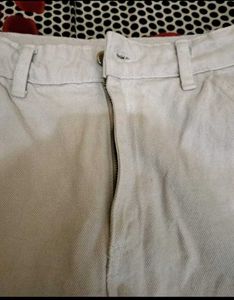 Cream Wide Leg Jeans