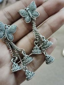 Boho Butterfly Jhumka Earrings oxidized
