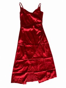 Shiny Red Slip Dress