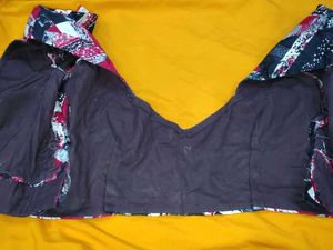 Stylish Printed Blouse black and red