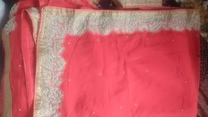 Elegant Pink Embroidered Saree with Blouse