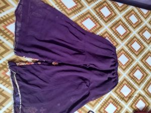 Designer Embroidered Purple Kurta