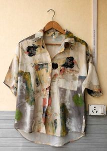 Artistic Print Oversized Shirt (Women)