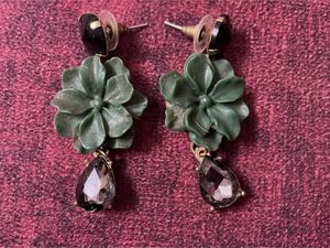 Green Floral Earrings