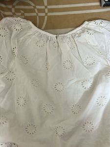 Elegant White Broderie Anglaise Top