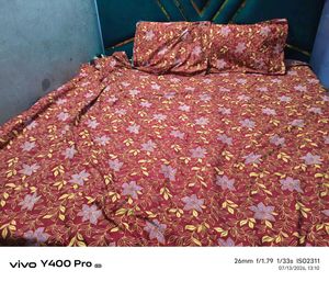 double bed sheet with pillow cover