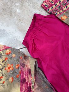 3 piece woolen Floral Kurta Set with shawl