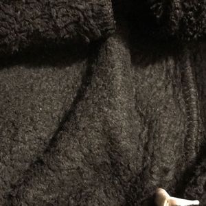 Cozy Black Wide-Leg Fur Lounge Pants