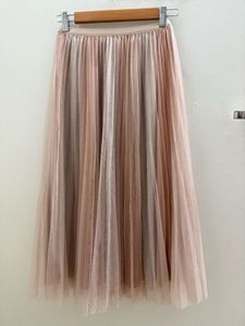 Tulle Sparkly Pleated Midi Skirt