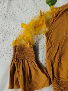 Mustard Floral Sleeve Top