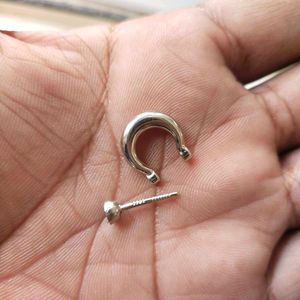 925 sterling silver Garnet Moissanite Hoop Earring