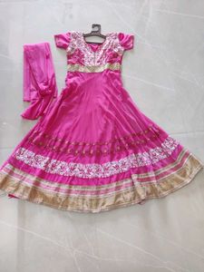 Beautiful Pink Embroidered Ethnic Gown with dupatt