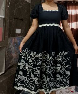 Elegant Black Embroidered Gown