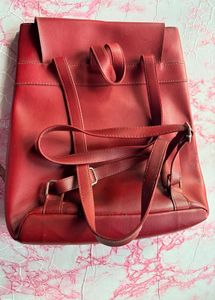 Red Leather Backpack
