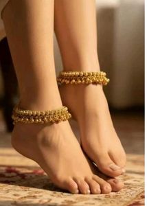 Golden Beaded Anklets